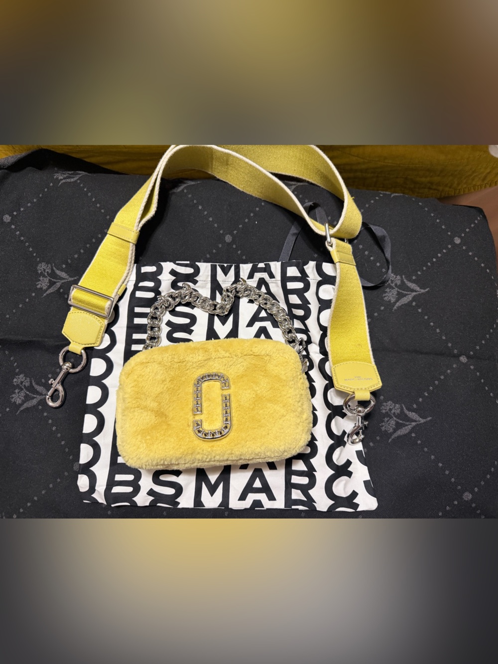 Marc Jacobs Yellow the plush Snapshot Mini Bag with Chain